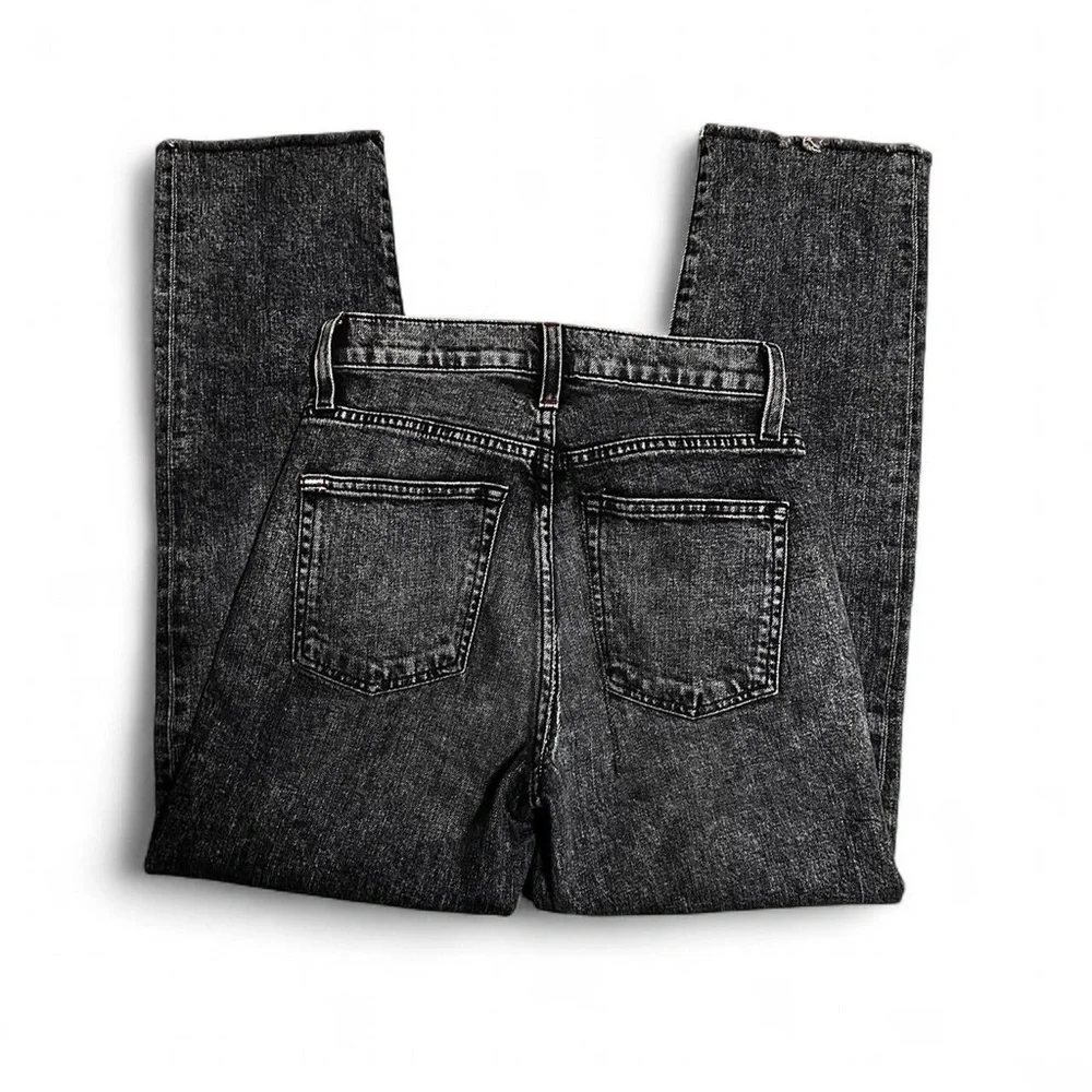 Alice + Olivia Highrise Girlfriend Jeans Women's Black Straight Leg - Picture 2 of 4